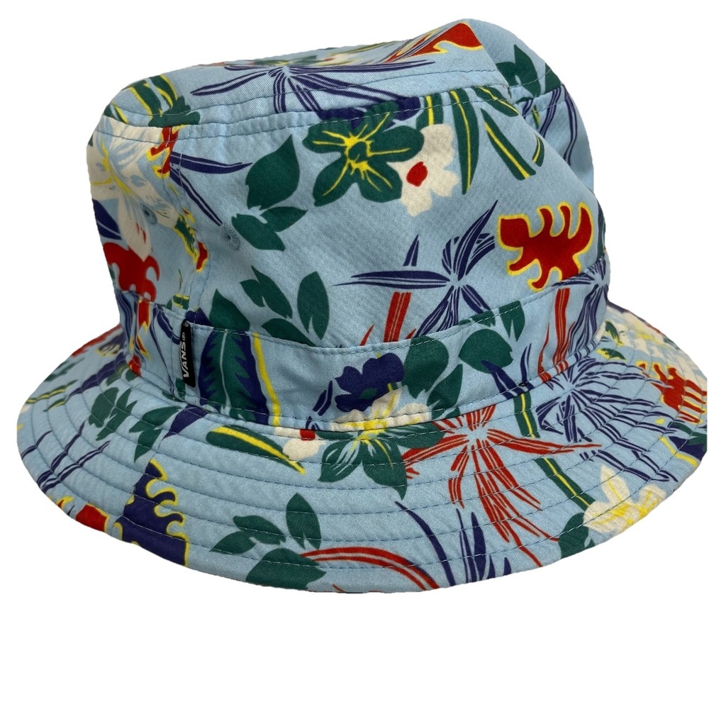 Vans Off The Wall Men's Undertone Bucket Hat Cap in Baby Blue Floral Tropical S